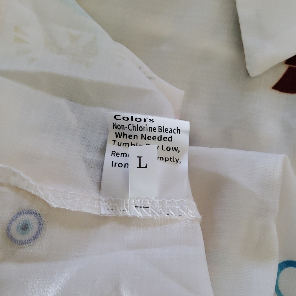 Never Fully Dressed Tropical Print Womans Shirt Size L - Picture 7 of 8